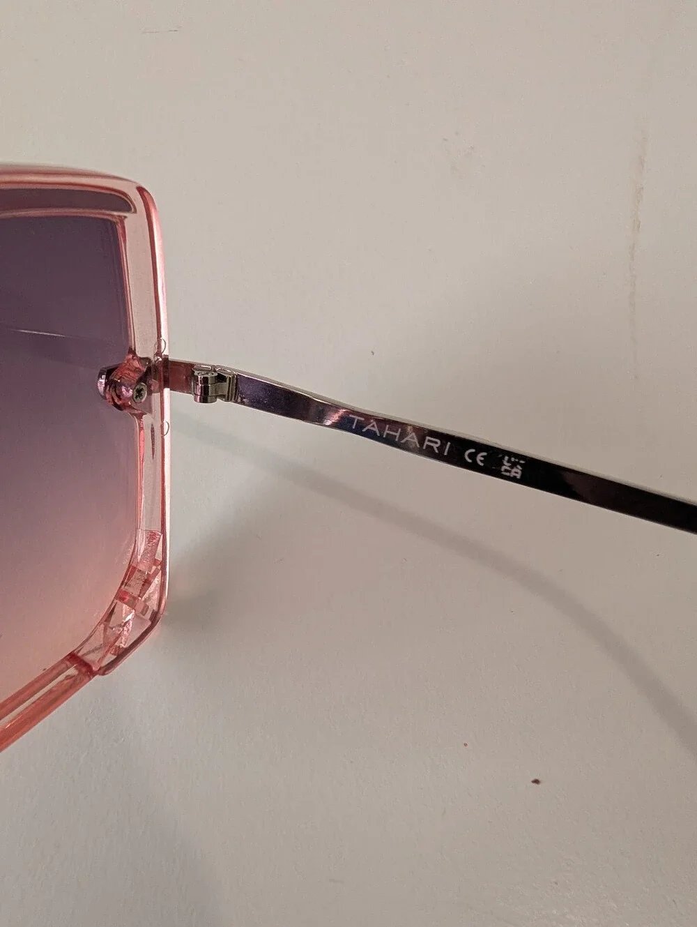 Tahari Pink Purple Oversized Sunglasses